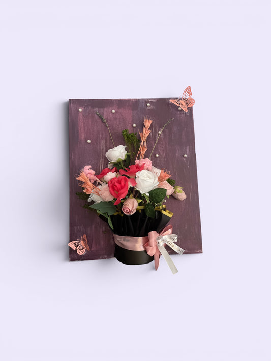Handcrafted Mixed Floral Centerpiece with Butterfly Accents