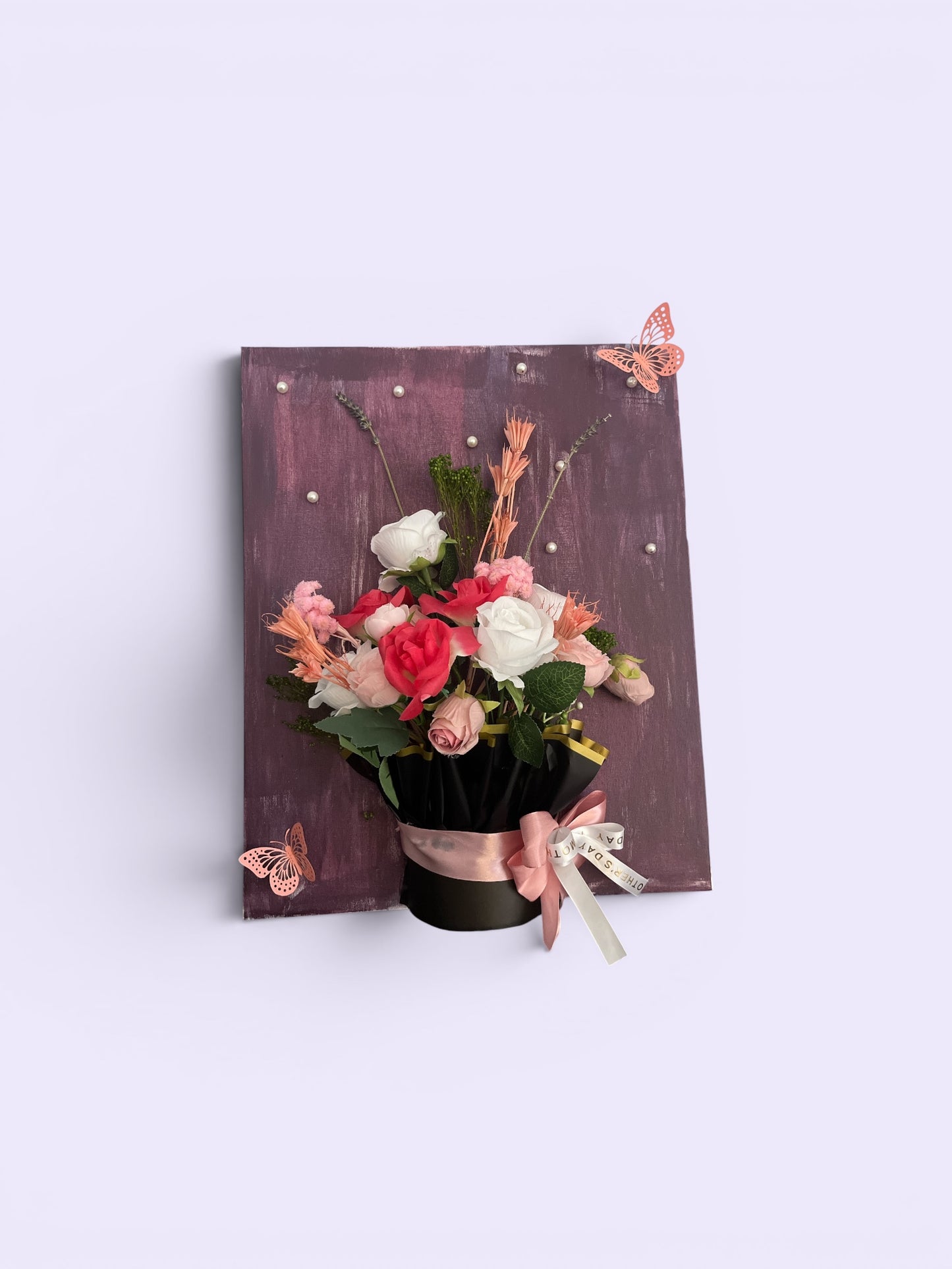 Handcrafted Mixed Floral Centerpiece with Butterfly Accents